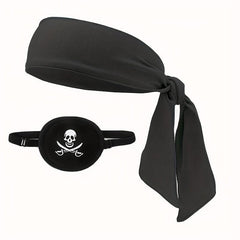Halloween Pirate Party Favor Set: Headband Bandana & Eye Patch