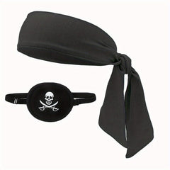 Halloween Pirate Party Favor Set: Headband Bandana & Eye Patch