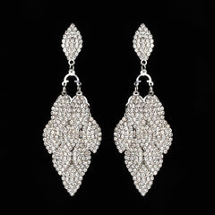 Leaf Rhinestone Hip Hop Earrings Women Party Jewelry