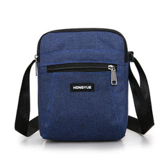 Men Casual Messenger Bag Business Travel Bag Zipper Patchwork Large Capacity