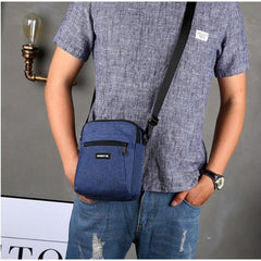 Men Casual Messenger Bag Business Travel Bag Zipper Patchwork Large Capacity