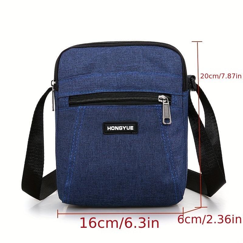 Men Casual Messenger Bag Business Travel Bag Zipper Patchwork Large Capacity