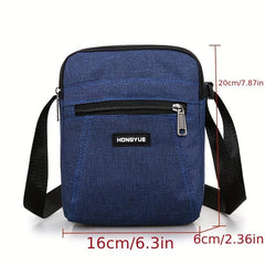 Men Casual Messenger Bag Business Travel Bag Zipper Patchwork Large Capacity