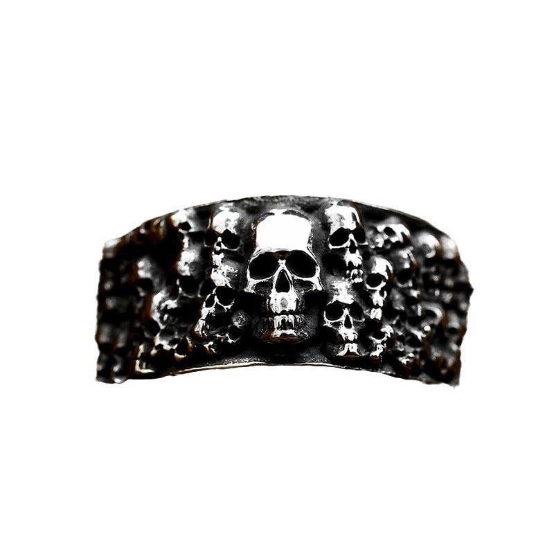 Gothic Style Skull Ghost Head Ring Men's Punk Hip Hop Style