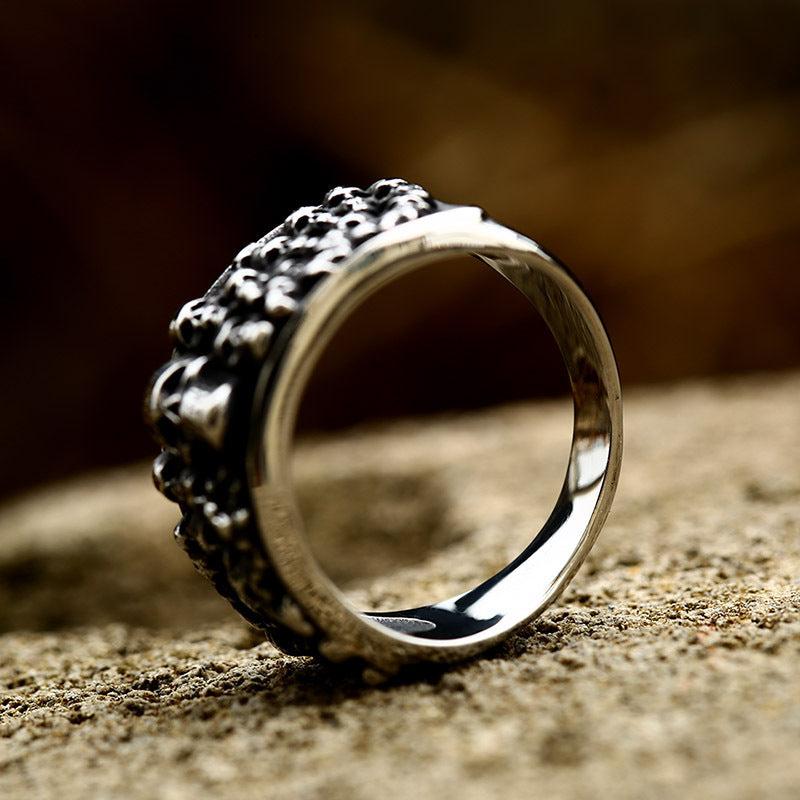 Gothic Style Skull Ghost Head Ring Men's Punk Hip Hop Style