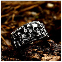 Gothic Style Skull Ghost Head Ring Men's Punk Hip Hop Style