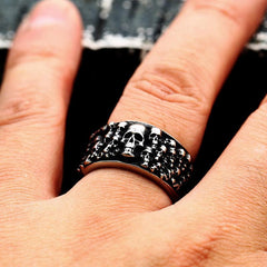 Gothic Style Skull Ghost Head Ring Men's Punk Hip Hop Style