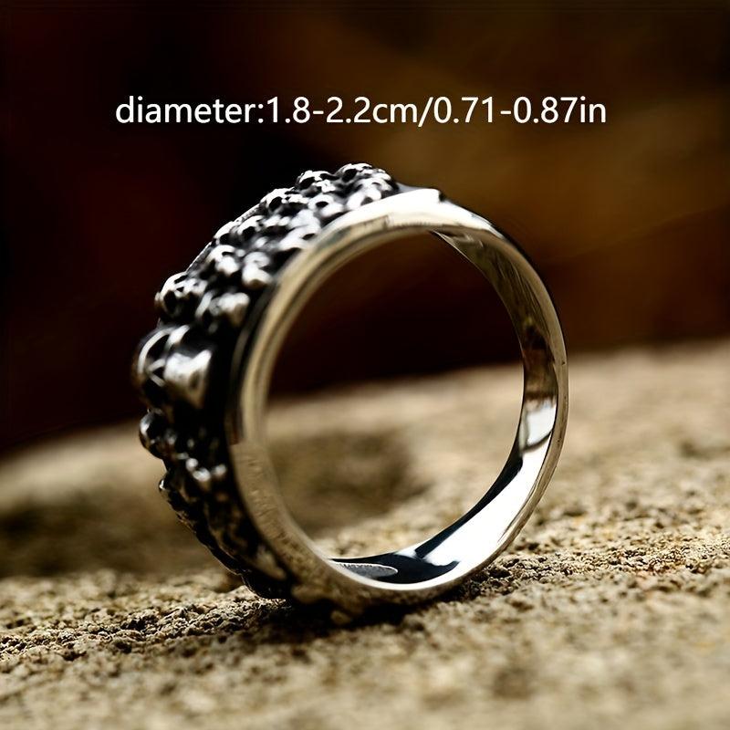 Gothic Style Skull Ghost Head Ring Men's Punk Hip Hop Style