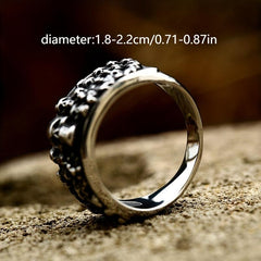Gothic Style Skull Ghost Head Ring Men's Punk Hip Hop Style