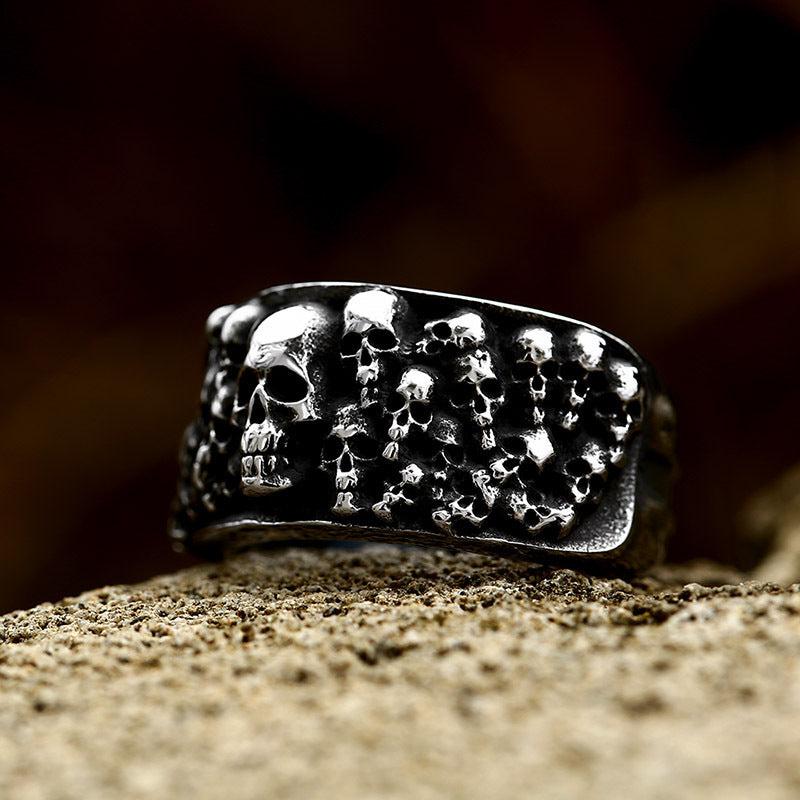 Gothic Style Skull Ghost Head Ring Men's Punk Hip Hop Style