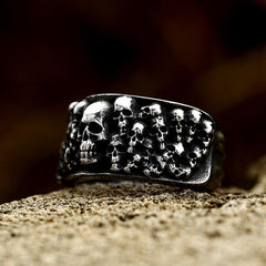 Gothic Style Skull Ghost Head Ring Men's Punk Hip Hop Style