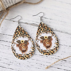 Leopard & Bull Head Drop Earrings for Women