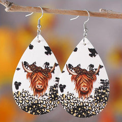 Leopard & Bull Head Drop Earrings for Women