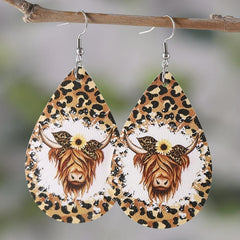 Leopard & Bull Head Drop Earrings for Women