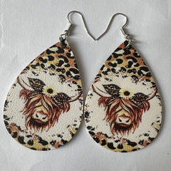 Leopard & Bull Head Drop Earrings for Women