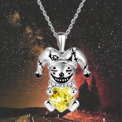 Clown Gem Necklace Heart Pendant Ladies Jewelry Gift