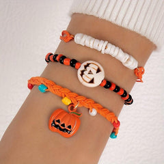 Halloween Pumpkin Pendant Bracelet Set