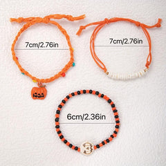Halloween Pumpkin Pendant Bracelet Set