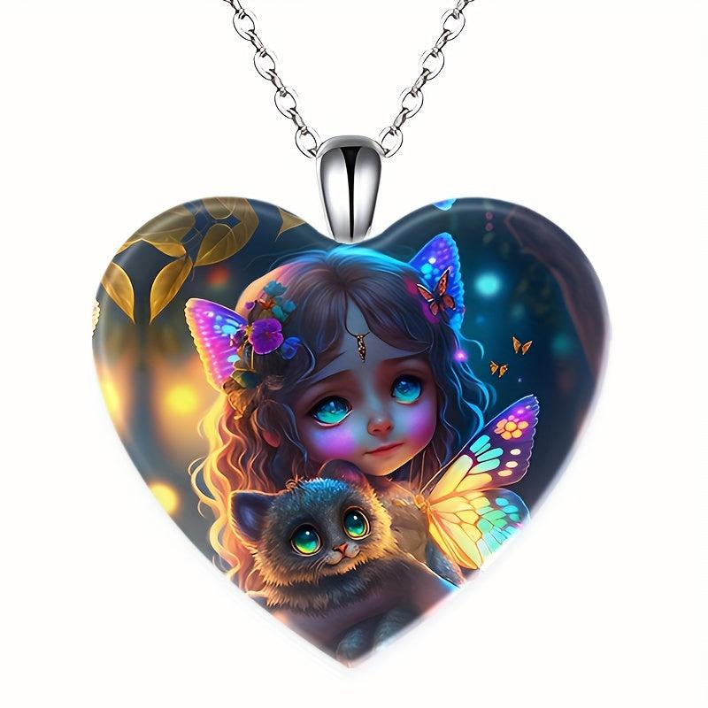 Crystal Pendant Necklace Dream Girl Kitten Birthday Gift