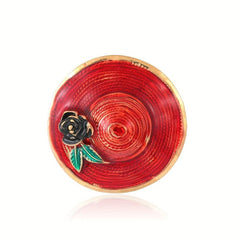 Retro Red Hat Brooch Pin - Party Jewelry