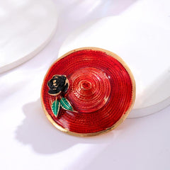 Retro Red Hat Brooch Pin - Party Jewelry