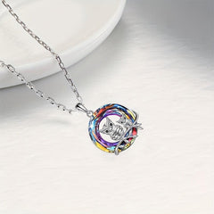 Owl Parent Child Necklace Amethyst Jewelry Gift