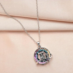 Owl Parent Child Necklace Amethyst Jewelry Gift