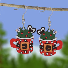Ice Cream Cup Wooden Earrings Christmas Holiday Party Gift Party Jewelry