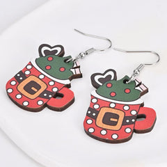 Ice Cream Cup Wooden Earrings Christmas Holiday Party Gift Party Jewelry