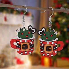 Ice Cream Cup Wooden Earrings Christmas Holiday Party Gift Party Jewelry