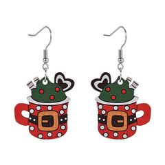 Ice Cream Cup Wooden Earrings Christmas Holiday Party Gift Party Jewelry