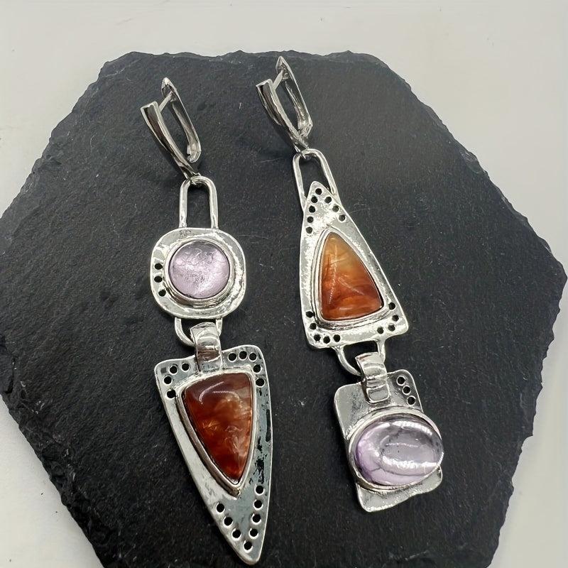 Vintage Metal Pendant Drop Earrings Women Party Jewelry