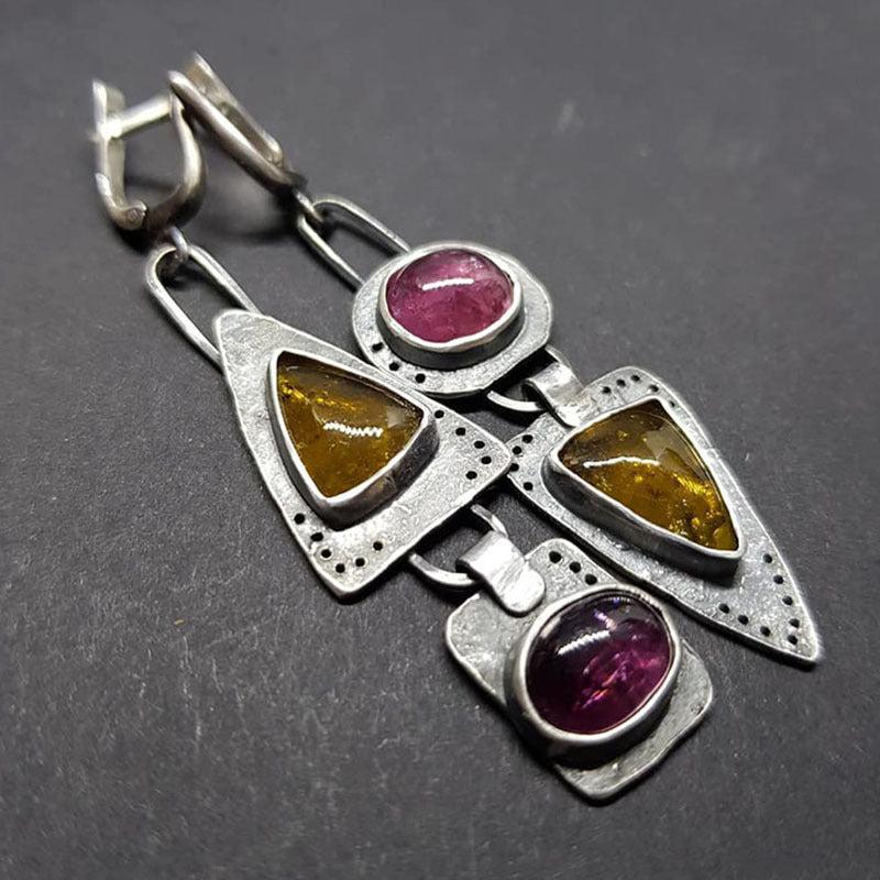 Vintage Metal Pendant Drop Earrings Women Party Jewelry