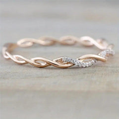 Artificial Diamond Twist Ring Couple Ring Women's Engagement Ring