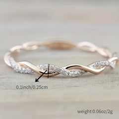Artificial Diamond Twist Ring Couple Ring Women's Engagement Ring