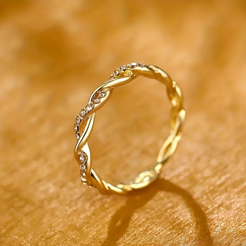 Artificial Diamond Twist Ring Couple Ring Women's Engagement Ring