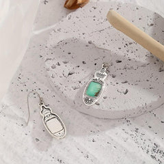 Vintage Pattern Turquoise Drop Earrings for Women