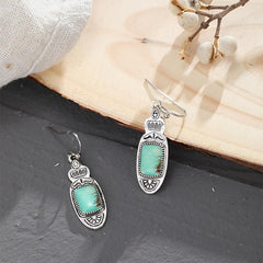 Vintage Pattern Turquoise Drop Earrings for Women