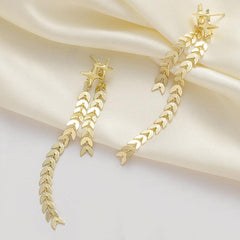 Vintage Style Tassel Alloy Earrings Stars & Wheat Shaped Earrings