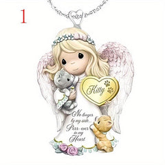 Peace Girls Cartoon Acrylic Necklace