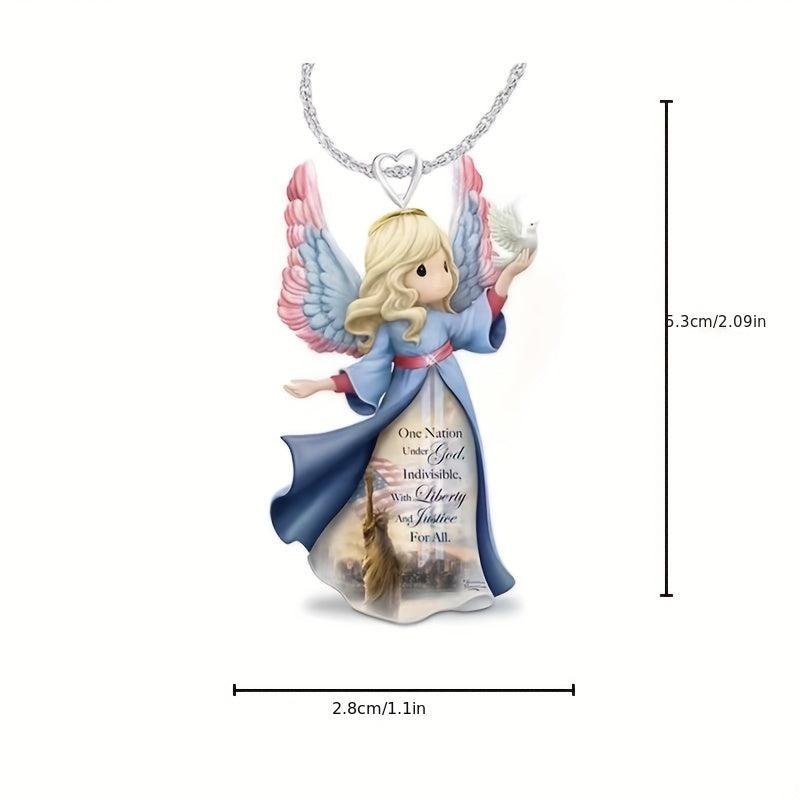 Peace Girls Cartoon Acrylic Necklace