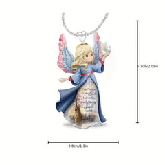 Peace Girls Cartoon Acrylic Necklace