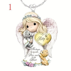 Peace Girls Cartoon Acrylic Necklace