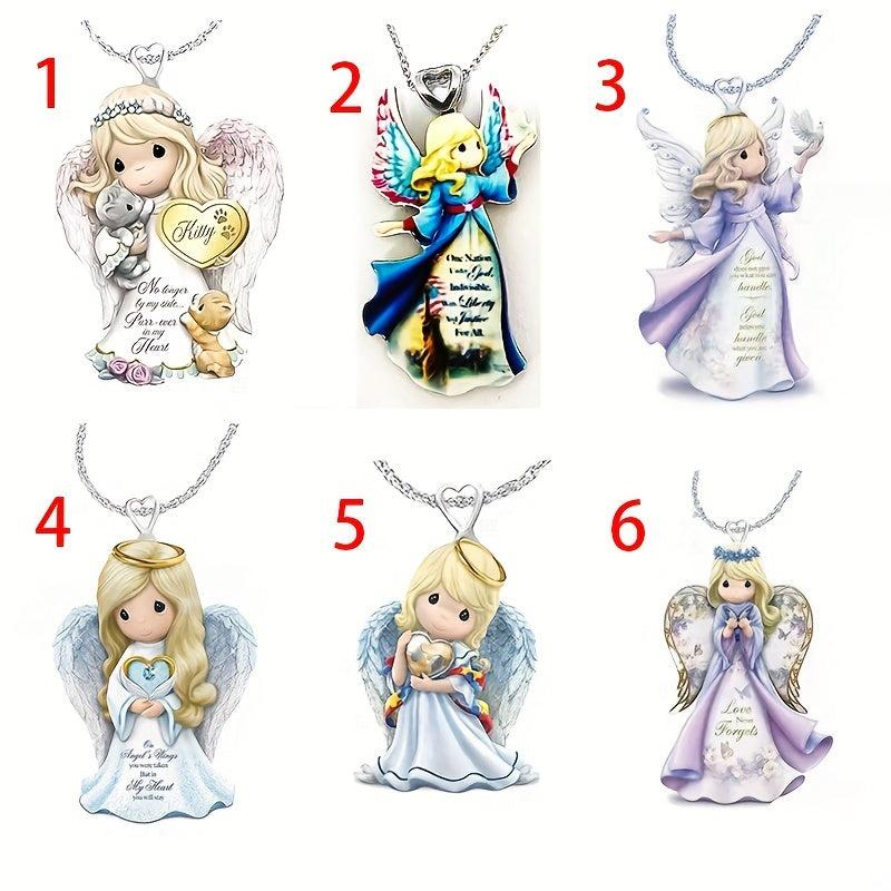 Peace Girls Cartoon Acrylic Necklace
