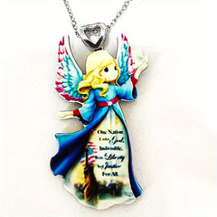 Peace Girls Cartoon Acrylic Necklace