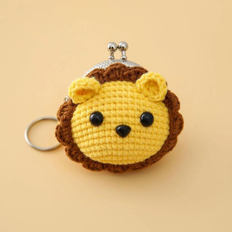 Cartoon Frog Duckling Knitted Bag Change Bag Keychain Key Ring Mini Golden Mouth
