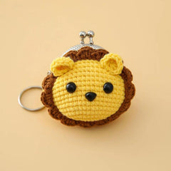 Cartoon Frog Duckling Knitted Bag Change Bag Keychain Key Ring Mini Golden Mouth
