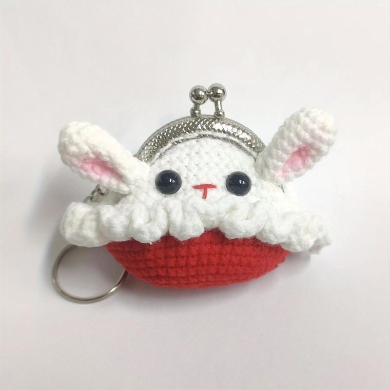 Cartoon Frog Duckling Knitted Bag Change Bag Keychain Key Ring Mini Golden Mouth