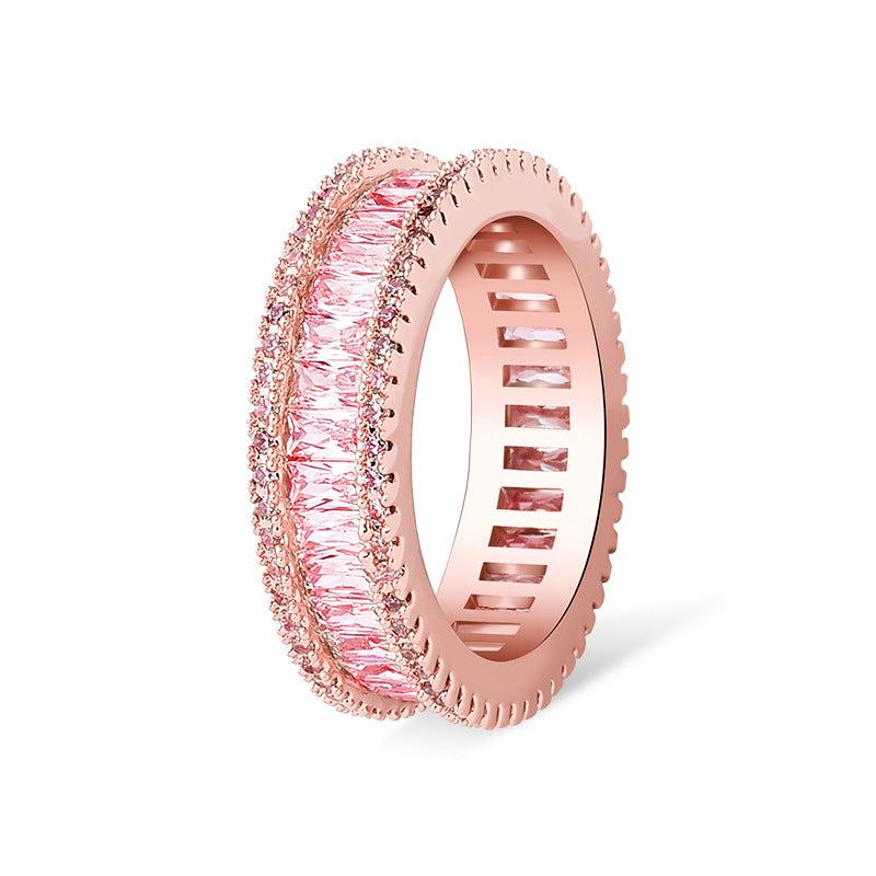 Micro Inlaid Zircon Wedding Couple Ring Gift