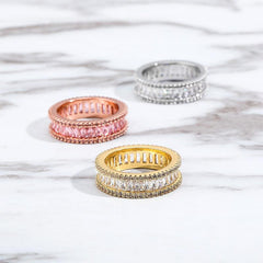 Micro Inlaid Zircon Wedding Couple Ring Gift